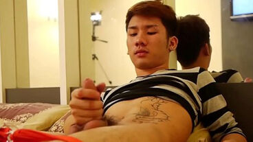 Asian Boy Oil Beats His Meat