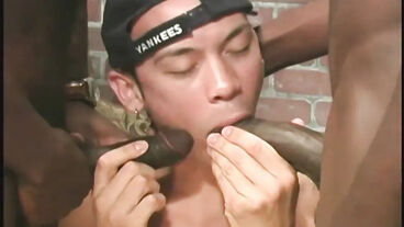 Asian twink gets assfucked by black thugs
