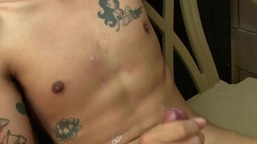 Asian twink tugs big cock