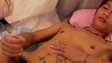 Asian Twink Em Strokes and Pees